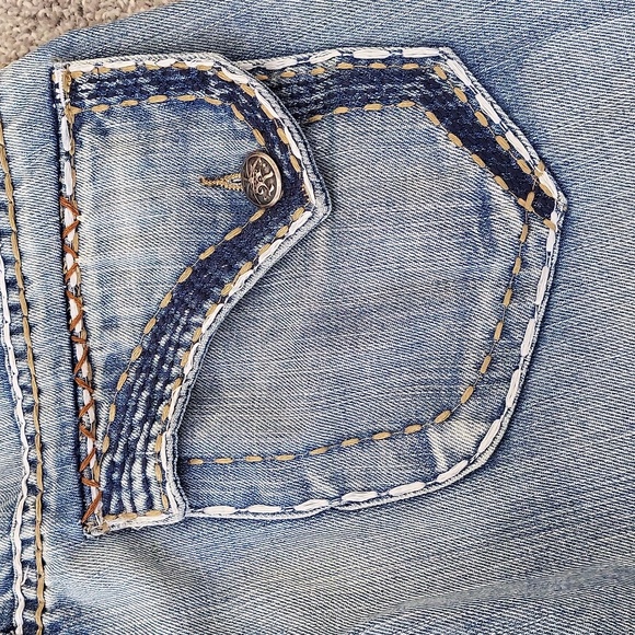 EUC Request women's denim distressed ripped distroyed straight leg jeans, 20 - Picture 5 of 15